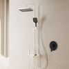 Brass Shower Handle,Round Single-Function Embedded Shower Valve,Black Shower Faucet Rough-In Valve Bathroom Trim Kit