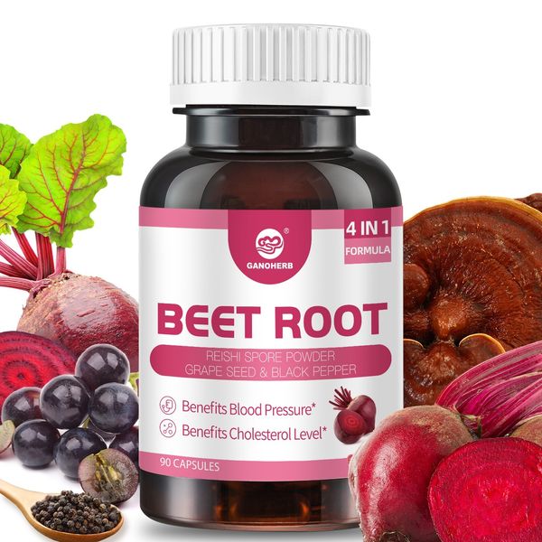 Beet Root Supplements, 4 in 1 Complex, 20:1 Extract, 90 Pills,Vegan Capsule