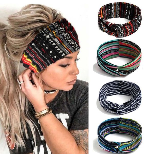 Zoestar Boho-Stirnbänder, Kreuzstreifen, Kopftuch, Twist-Kopfwickel, elastisches Yoga-Haarband für Frauen und Mädchen