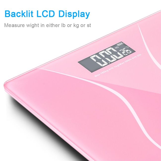 396lbs /180kg Digital Body Weight Scale LCD Bathroom Scales