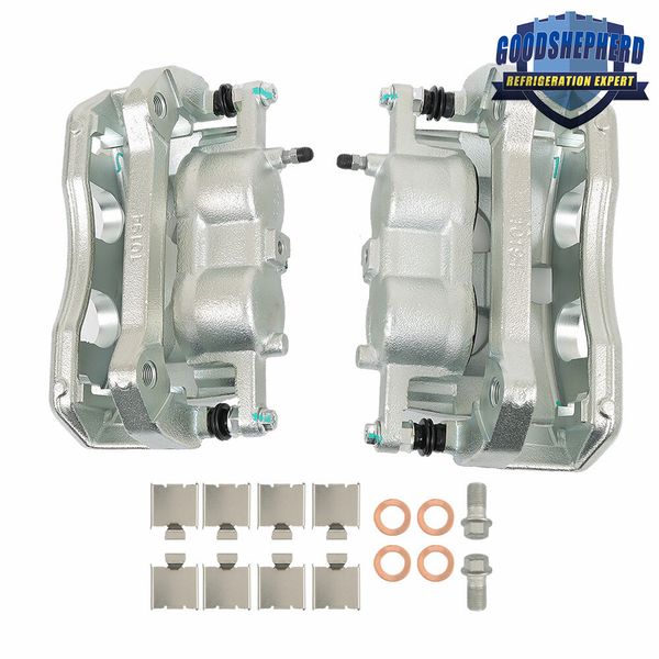 Front Left + Right Brake Calipers w/Bracket For 2012-2016 Ford F-150 2.7L
