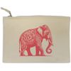'Stylised Pink Elephant' Canvas Clutch Bag/Accessory Case (CL00043833)