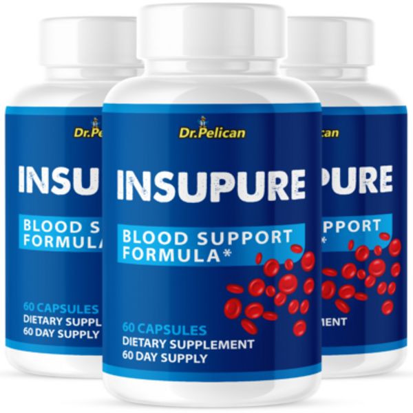 Insupure- Blood & Heart Support- 3 Bottles- 180 Capsules