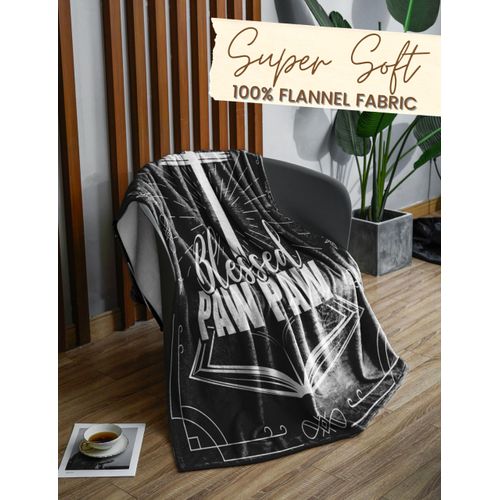 Huglanket Pawpaw, Bed Flannel Plush Blanket (50"x 65") on Fathers Day Birthday Christmas - Blessed Pawpaw