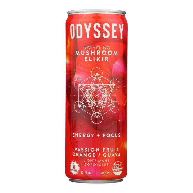 Odyssey - Sparkling Energy Passion Fruit Orange Guava - Case of 12 - 12 fl oz.