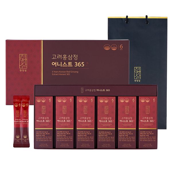 [1 set] Cheonyangsam 6-year-old Korean red ginseng extract Ernest 365 red ginseng stick 10g x 60 packs gift set + shopping bag