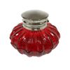 Antiqued Brass Stag Inkwell Stand Red Bone Nib Pen