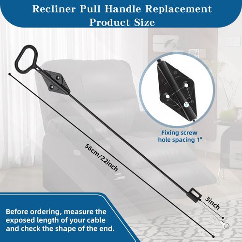 XwaYexa Recliner Pull Handle Replacement D-Ring Release Cable for Lazy Boy Sofas - 22” Steel Cable with 3” Exposed O-Shaped End, Recliner Adjustment & Maintenance Accessory