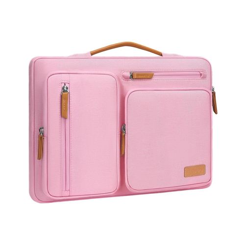 MOSISO 12.9 inch Tablet Sleeve Case for iPad Pro 13 M4 & iPad Air 13 M3 M2, iPad Pro 12.9 M2 M1 6/5th with Magic Keyboard&Smart Keyboard Folio, Side Open Carrying Bag with 4 Zipper Pockets, Pink