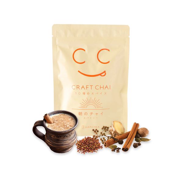 HAPICREA CRAFT CHAI (10 Types of Special Spices), Cinnamon, Pepper Tea, Herbal Tea (Easy to Use with Tea Bag or Microwave Oven, Rich Chai), Contents: 1.1 oz (32 g) (4 g x 8 P)