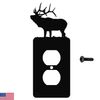 Solitary Elk Single Duplex Wall Plate (Single Power, Black)
