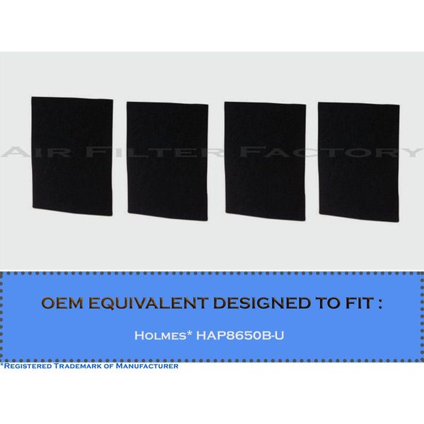 Compatible With Holmes HAP8650B-U Air Purifier Charcoal Carbon Filters 4-Pack