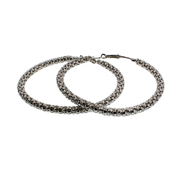 Zac's Alter Ego 8.7cm Bubble Effect Gold & Silver Hoop Earrings