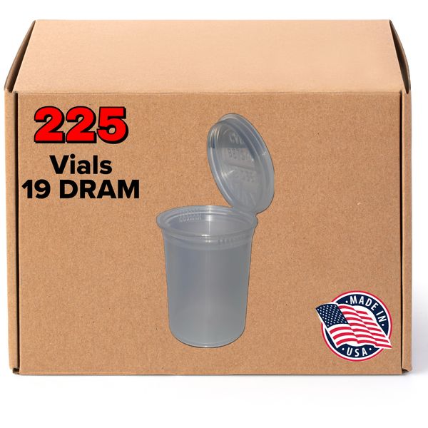 225 Clear Translucent - 19 DRAM Pop Top Bottles - Smell Proof Containers
