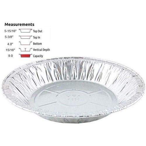 PACTOGO 6" Aluminum Foil Pie Pan 50/Pk - Disposable Small Mini Baking Tin Plate - Ideal for Pies, Sweets, Tarts (Pack of 50)