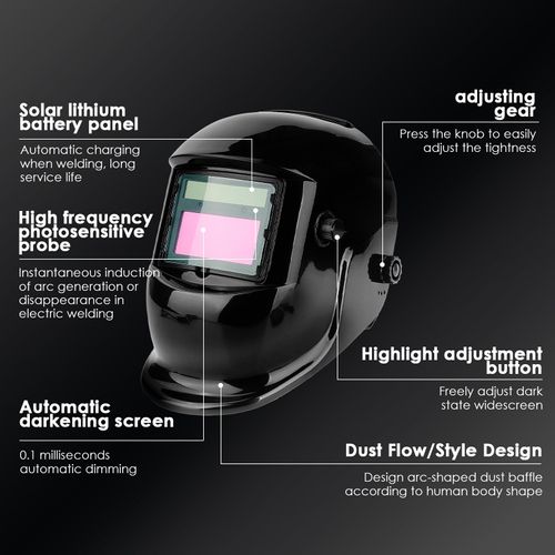 Holdfiturn Welding Mask Auto Darkening Adjustable Shade Welders Mask Welding Helmets Solar Powered Auto Darkening for TIG MIG ARC Weld Grinding Welding Mask Hood Helmet