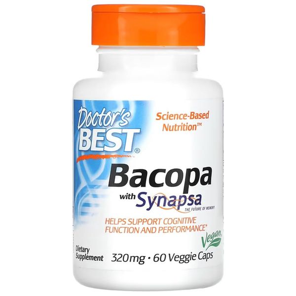 Doctor's Best - Bacopa with Synapsa | Cognitive Health Support, 320mg - 60 Capsules