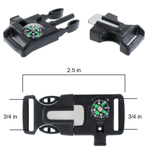 Paracord Planet Plastic Side Release Emergency Survival Utility Buckles & Whistle Buckles – Choose from 1/2”, 5/8” or 3/4” – Multiple Color Options – Multiple Pack