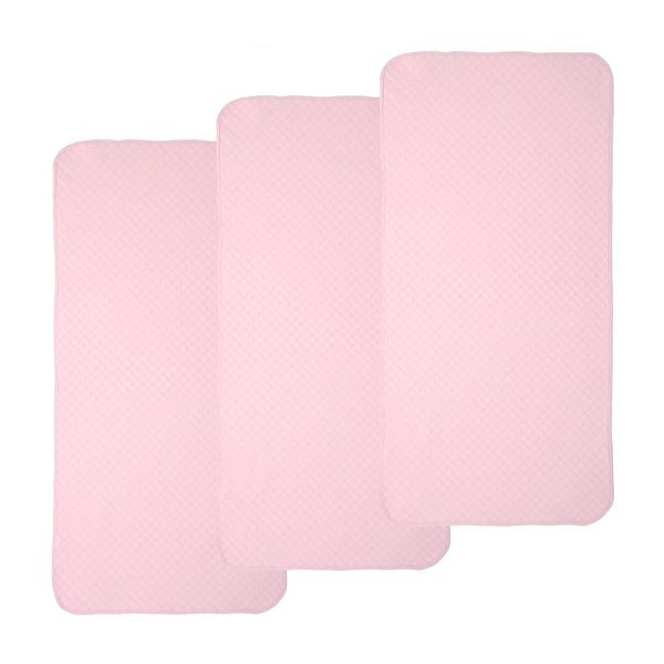 Pleasant Boulevard | Portable Waterproof Baby Changing Pad Liner, Washable Reusable Changing Table Cover Made with Breathable TPU (Pink, 3 Count)