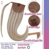 Hetto Ponytail Hair Extensions Ash Blonde mix #613 Blonde Ponytail Human Hair Extension Real Remy Ponytail Extensions Human Hair Natural Thick 18 Inch 80g