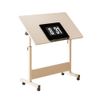 Sariny Side Table, Wooden, Elevating Type, Foldable, Movable, With Wheels, Adjustable Height, 25.6 - 34.3 inches (65 - 87 cm), Easy to Clean, Multi-functional, Coffee Table, Sofa Side Table, Moving