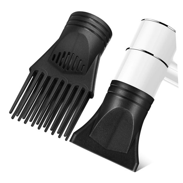 LALADEFIEE Universal Hair Dryer Comb Diffuser Attachment 2 Pcs Detangling Blow Dryer Nozzle for Hair Styling Hair Dryer Accessories Compatible with Most Hair Dryers