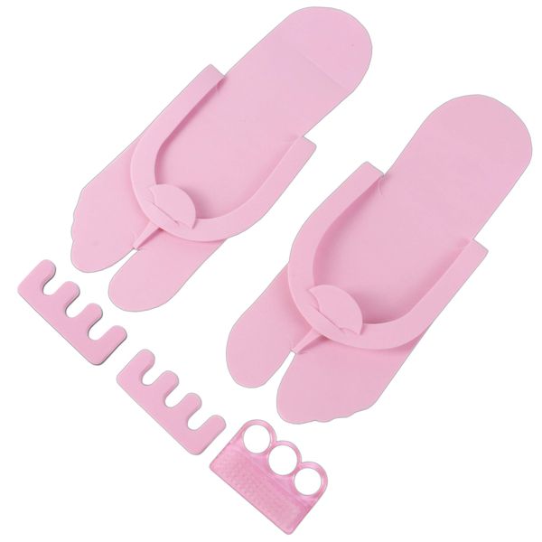 Disposable Foam Slippers & Tools Set - Includes Toe Separator & Nail Brush