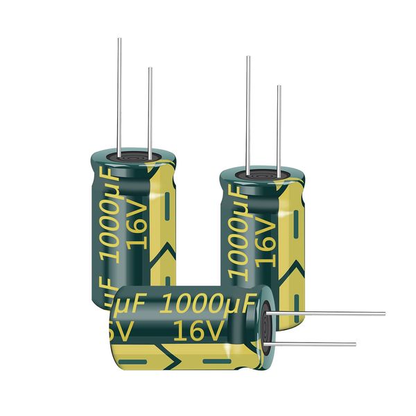 PENGLIN 10pcs Electrolytic Capacitors Aluminum Electrolytic Capacitors 16V 1000UF 105℃ 8x16mm High Frequency Low Resistance Long Life (16V 1000μF)