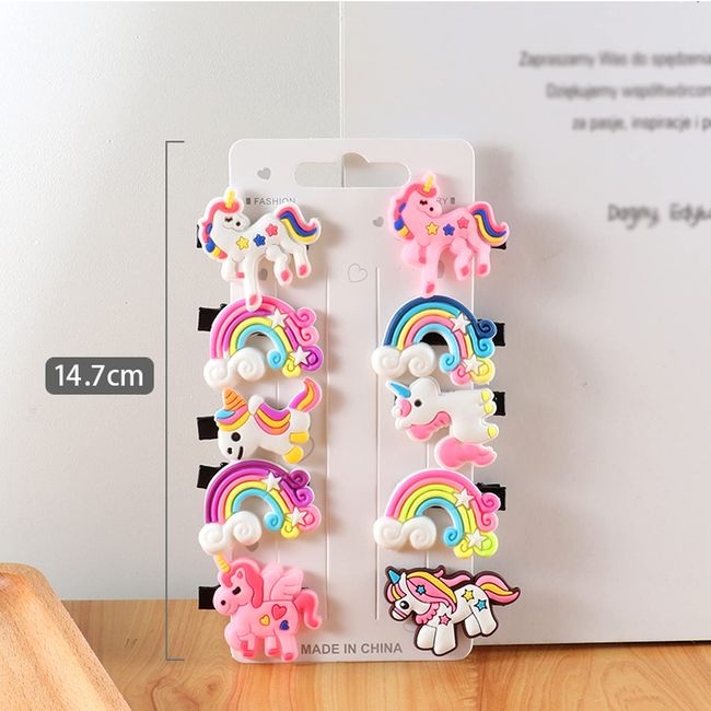 Hair Clips for Girls,10 Pcs Cute Animals Unicorn Horses Hair Accessories  Colourful Barrettes Hair Pins for Kids Baby Little Girls Children Birthday