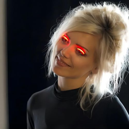 ZCLYHT LED Luminous Eyelash Lamp, Flashing Fake Eyelash Night Lights, False Eyelashes Non Grafting Halloween 6 Colors to Choose From (1 Pair Red)