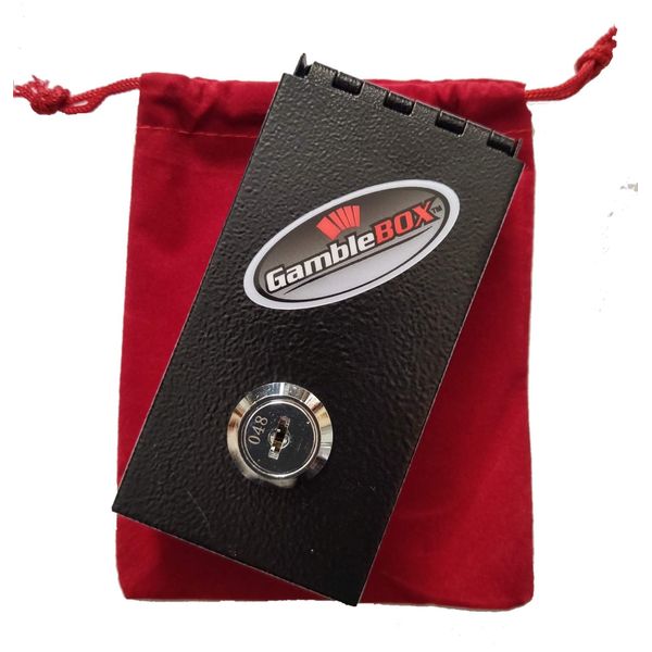 Gamblebox Gambling Personal Pocket Cash Drop Lock Box Safe Wallet With Red Velvet Carrying Bag