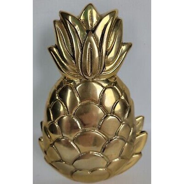 Vintage Crowning Touch Brass Pineapple Door Knocker 6"x4"