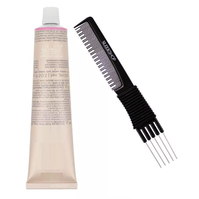 Sleekshop Comb + Blonde Toning - ICE, Schwarzkapf IGORA Royal Blonde Toners for Hair Lightener, Blonde Lightening Powder, 2023-2024 Version (w/ Sleek Premium Carbon Teasing) Anti-Yellow Effect Hair Bleach (Toner - Blonde Toning - ICE)