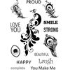Dali Art You Make Me Peacock Swirl Clear Stamp