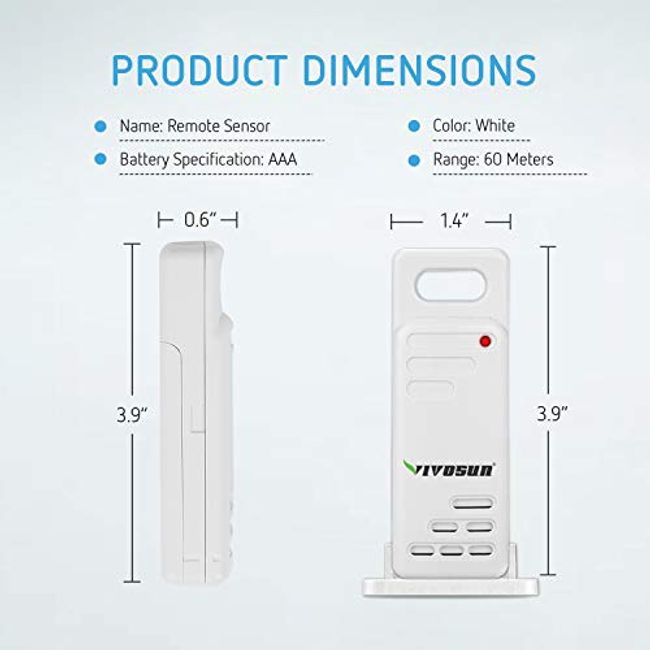 VIVOSUN Remote Sensor for Wireless Thermometer and Hygrometer