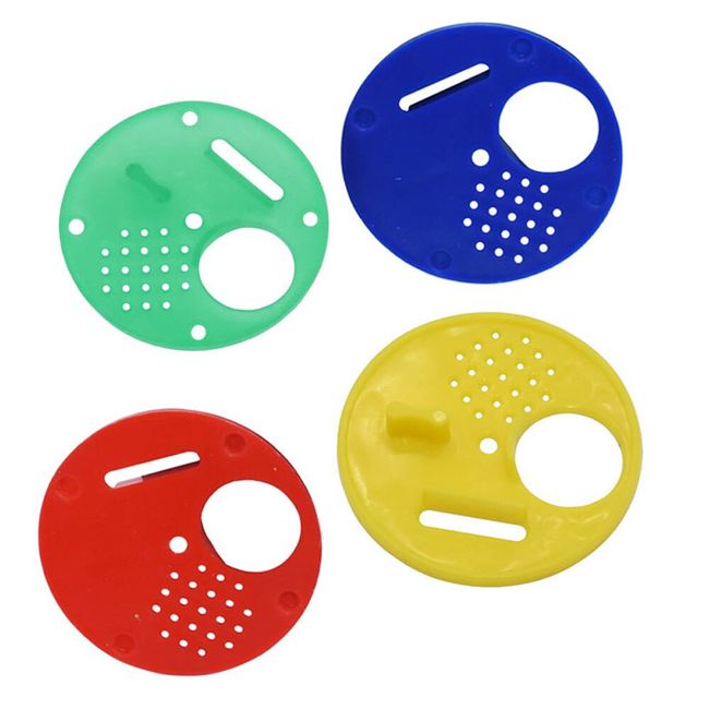 Beekeeping Material Beehive Plastic Honeycomb Door Round Single Bee Exit Beehive Entrance Vent Nest Tools Equipment Supplies 5pcs, 02 Multicolor, M