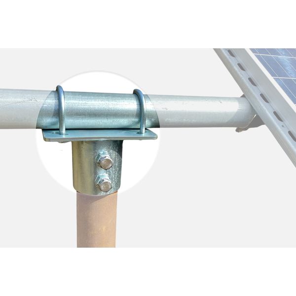 Solar Panel Array Ground Mounting Bracket Top Cap 2.5" (2 7/8" OD) Pipe