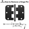 Door Hinges Matte Black - 54 Pack Black Door Hinges 3.5 Inch Rounded Interior Do