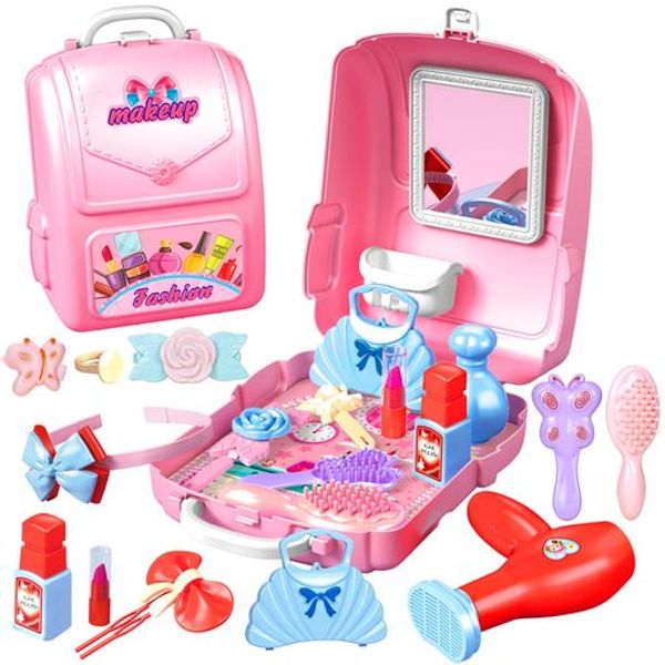 YNANIMERY 15 Pieces Princess Toys for Girls Makeup Set Cosmetic Set Pretend Play Toy Jewel Set Pretend Play Girls Birthday Christmas Gift with Storage Box