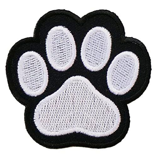 Graphic Dust Paw Print Embroidered Iron on Patch Dog Puppy Animal Wildlife Cute Backpack Camping Hiking Adventure Jean Jacket Sign Symbol