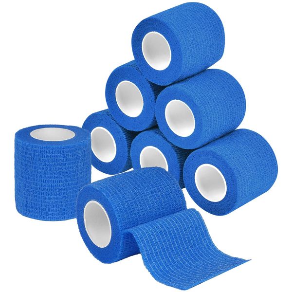 ACWOO Selbstklebender Verband, 5cm x 4.5m Pflaster Rolle Verbandsmaterial, 8 Rollen Elastische Binde Bandage Fixierbinde Haftbandage Selbstklebend für Sport, Finger Hand Zehen Füße, Katze Hund Pferd