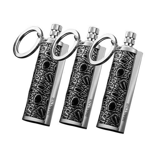 BIASTNR Permanent Match Matchstick Fire Starter - 3 Pack, Keychain Flint Metal Immortal Lighter, Kerosene Refillable Lighter Waterproof Emergency Survival Gear, black
