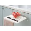 Yoshikawa 1305506 Black Cat Kitchen Simple Table for Sink Front, White, Folding Storage