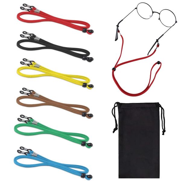 FUYOAL 6 Pcs Glasses Strap, Leather Glasses Chain Non-Slip Glasses String Glasses Lanyard Spectacles Cord Adjustable Sunglasses Spectacle Holder Strap for Men Women