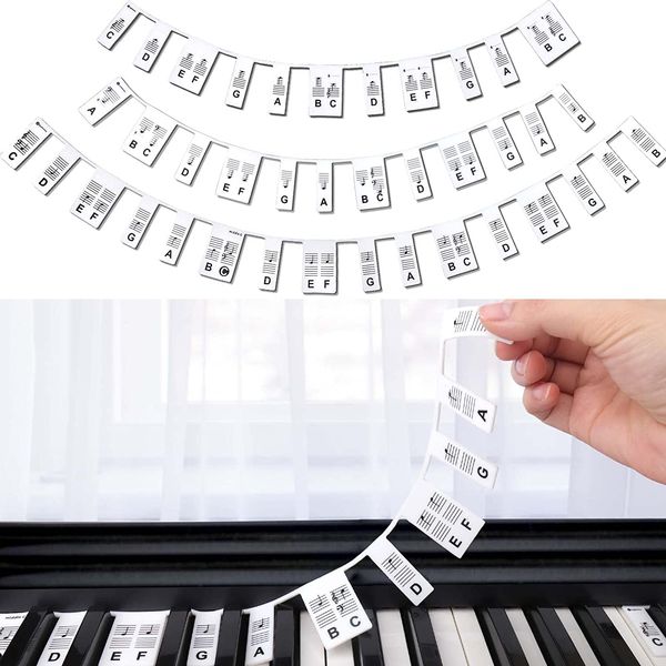 Klavier Noten Sticker, Klavier Keyboard Noten Aufkleber,Piano Lernen Klaviertasten Aufkleber,Klavier aufkleber kinder,Keyboard Noten Aufkleber für 37/49/54/61/88 !