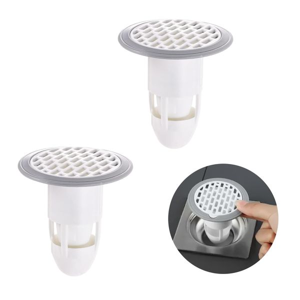 Washbasin Pop Up Drain Cover, Deodorizing Cap, Set of 2, Insect-Repellent, Drainage Gutters, Self-Clogging, Trash Receptor, Sewer Deodorizing Cover, Ground Leakage, Drain Parts, Washstand, Kitchen,