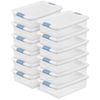 Sterilite 32 Qt Plastic Clear Stackable Latching Storage Box Container (12 Pack)