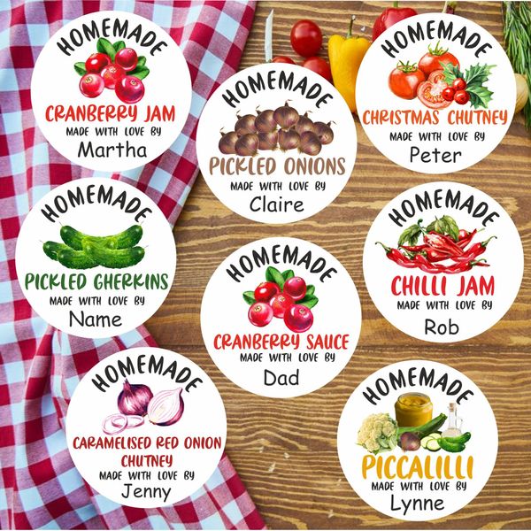 39 Chilli Jam Labels, Stickers Personalised with Any Name