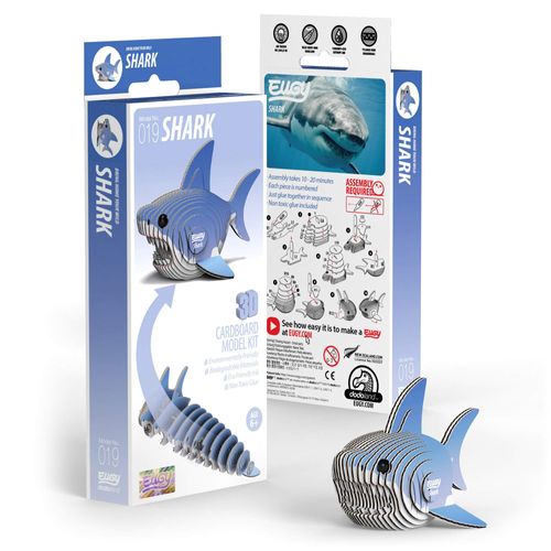 Eugy Shark 3D Puzzle, 24 Piece Eco-Friendly Educational Toy Puzzles for Boys, Girls & Kids Ages 6+