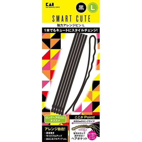 Kai Corporation HC3320 Smart Cute Strong Arrangement Pin, L, Black